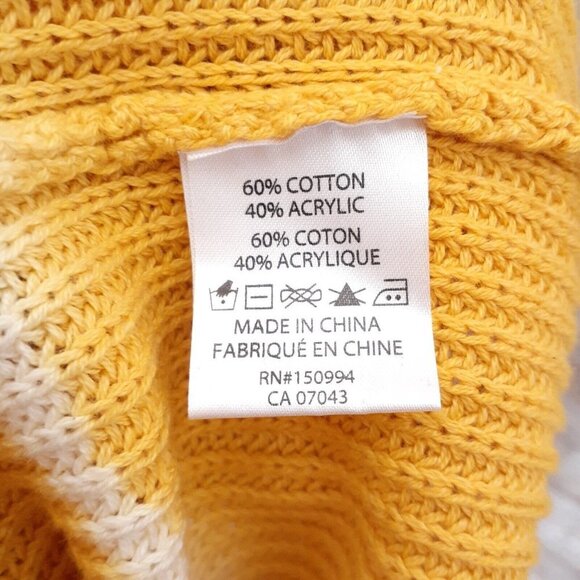 Belle by Belldini Hooded Sweater L Yellow White 419A - Picture 5 of 6